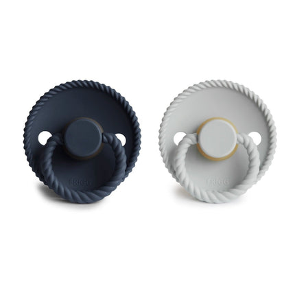 Frigg Speen Maat 1 Rope Silver Gray/Dark Navy Latex 2 - Pack - Frigg - Babywinkel - 5715239021980