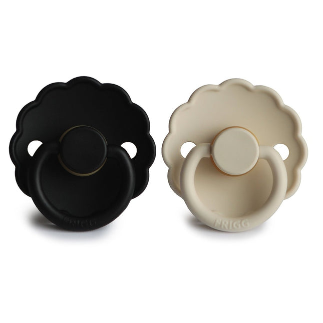 Frigg Speen Maat 2 Daisy Cream/Jet Black Latex 2 - Pack - Frigg - Babywinkel - 5715239224152