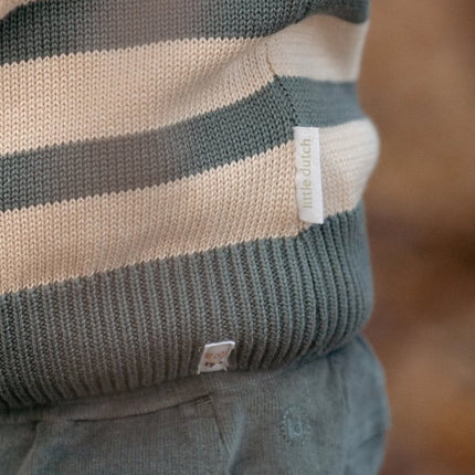 Gebreide trui Balsam Green Stripe - Babywinkel - 8721122579954