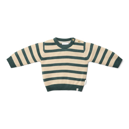 Gebreide trui Balsam Green Stripe - Babywinkel - 8721122579954
