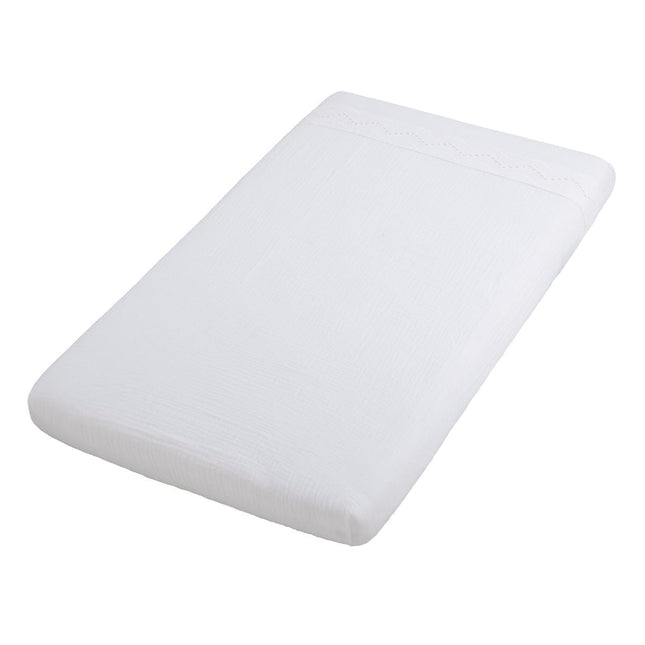 Hoeslaken Calm wit - 40x80 - met broderie - Babywinkel - 8721052103588