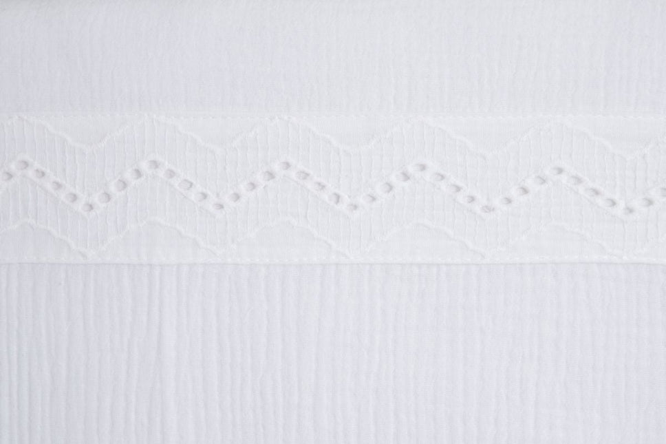 Hoeslaken Calm wit - 60x120 - met broderie - Babywinkel - 8721052103595