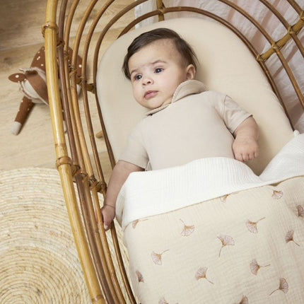 Hoeslaken co - sleeper jersey Uni - soft sand - 50x90cm - Babywinkel - 4054703502206