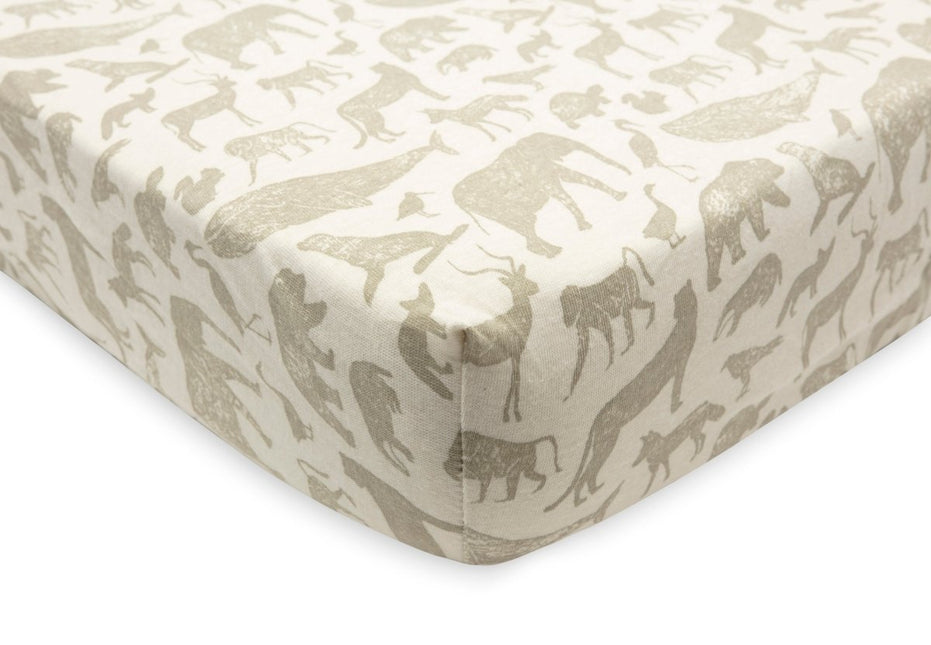 Jollein Hoeslaken Peuter Olive Green Animals 40/50X80/90Cm koop je bij Babywinkel