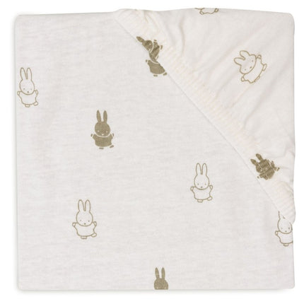 Hoeslaken Jersey 40/50x80/90cm Happy Miffy - Olive Green - Babywinkel - 8717329378889