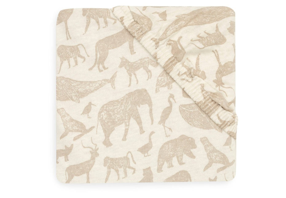 Jollein Hoeslaken Peuter Animals Nougat 60X120Cm koop je bij Babywinkel