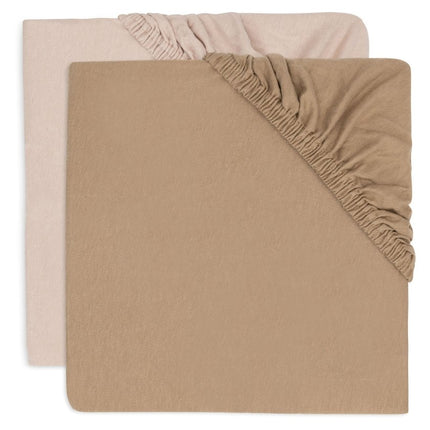 Hoeslaken Jersey 60x120cm - Wild Rose/Biscuit - 2 Stuks - Babywinkel - 8717329393189