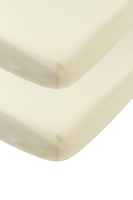 Hoeslaken ledikant 2 - pack jersey Uni - nature - 60x120cm - Babywinkel - 4054703507324