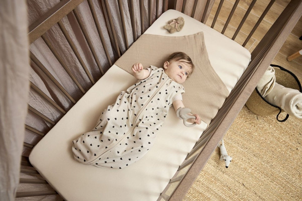 Hoeslaken ledikant 2 - pack jersey Uni - soft sand - 60x120cm - Babywinkel - 4054703502329