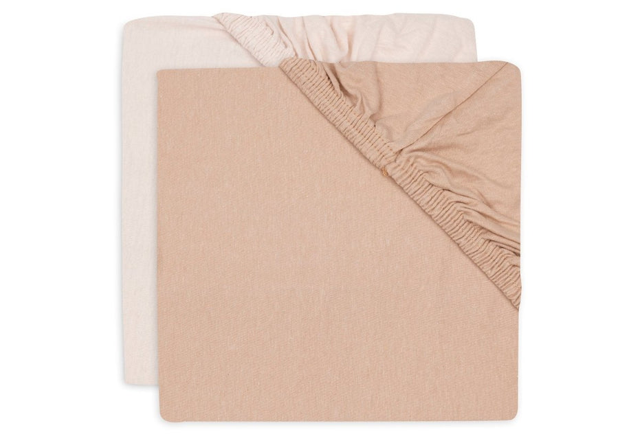 Hoeslaken Set 2 - Pack – Zachte Jersey Blush 60x120cm koop je bij Babywinkel
