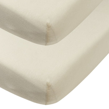 Hoeslaken wieg 2 - pack jersey Uni - soft sand - 40x80/90cm - Babywinkel - 4054703502121