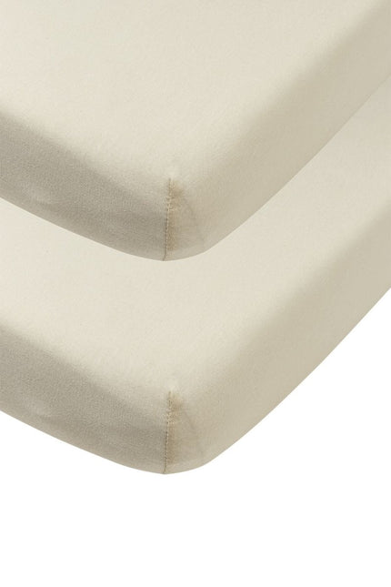 Hoeslaken wieg 2 - pack jersey Uni - soft sand - 40x80/90cm - Babywinkel - 4054703502121
