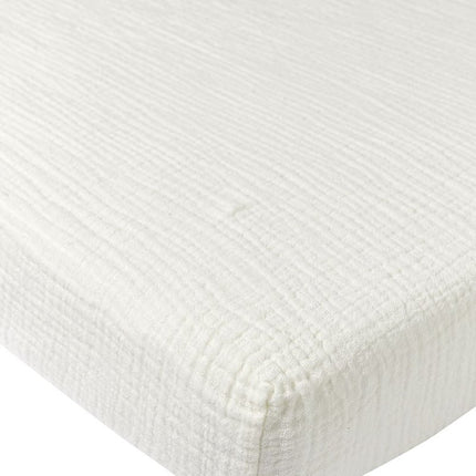 Hoeslaken wieg pre - washed hydrofiel Uni - offwhite - 40x80cm - Babywinkel - 4054703301915