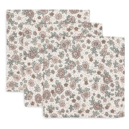 Hydrofiel Monddoekje - Retro Flowers - 3 Stuks - Babywinkel - 8717329376830