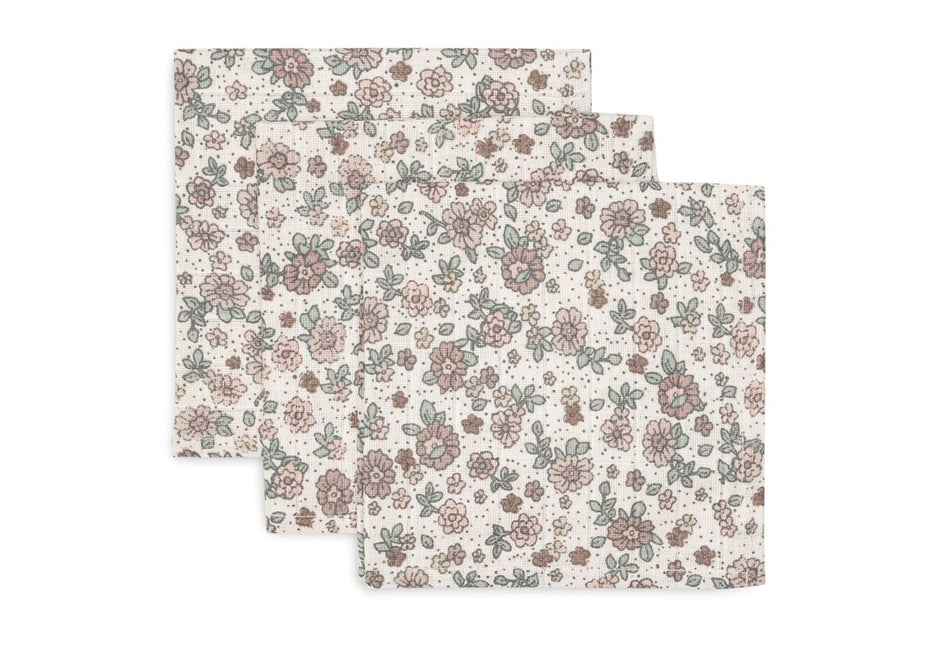 Hydrofiel Monddoekje - Retro Flowers - 3 Stuks - Babywinkel - 8717329376830