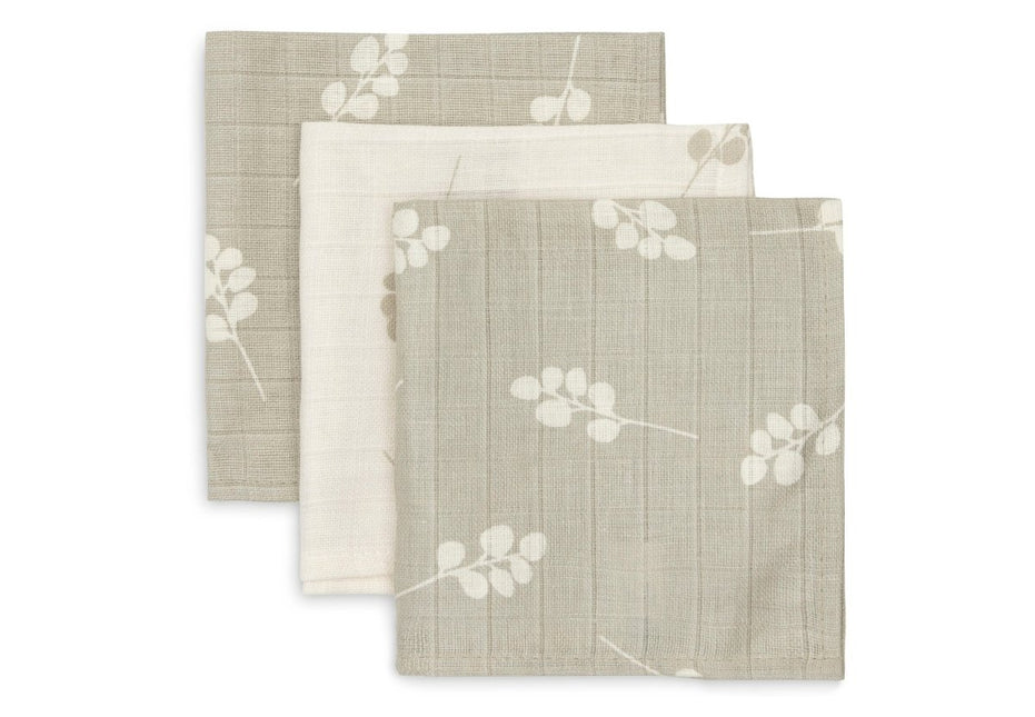 Hydrofiel Monddoekje Twig - Olive Green - 3 Stuks - Babywinkel - 8717329376915