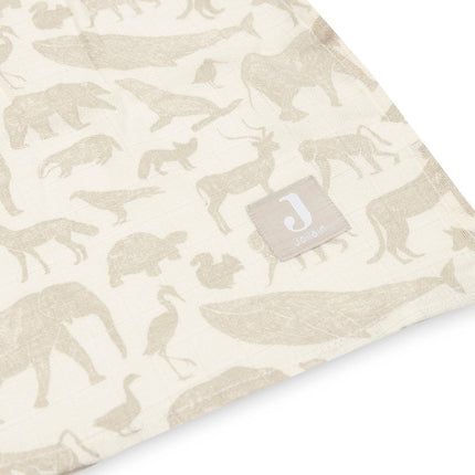 Hydrofiele Doek Large 115x115cm Animals - Nougat - 2 Stuks - Babywinkel - 8717329376939