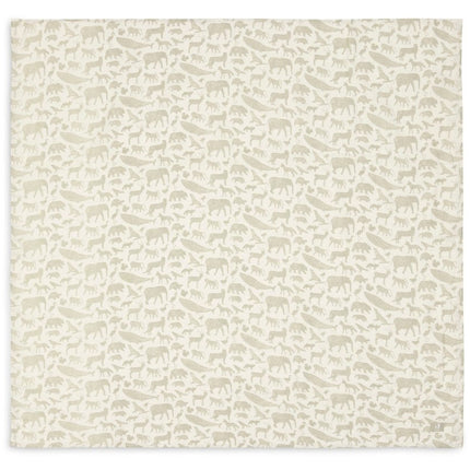 Hydrofiele Doek Large 115x115cm Animals - Olive Green - 2 Stuks - Babywinkel - 8717329376977