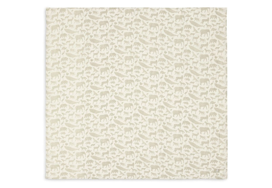 Jollein Hydrofiele Doek Large Animals Olive Green 115X115Cm 2 Stuks koop je bij Babywinkel