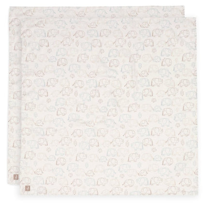 Hydrofiele Doek Large 115x115cm - Elephant Tales - 2 Stuks - Babywinkel - 8717329400634