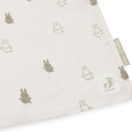 Hydrofiele Doek Large 115x115cm Happy Miffy - Olive Green - 2 Stuks - Babywinkel - 8717329378940