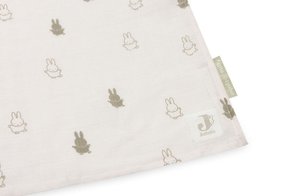 Jollein Hydrofiele Doek Happy Miffy Olive Green 2 Stuks 115X115Cm koop je bij Babywinkel