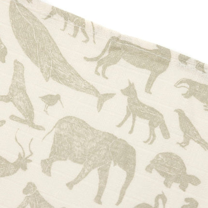 Hydrofiele Doek Small 70x70cm Animals - Olive Green - 3 Stuks - Babywinkel - 8717329376984