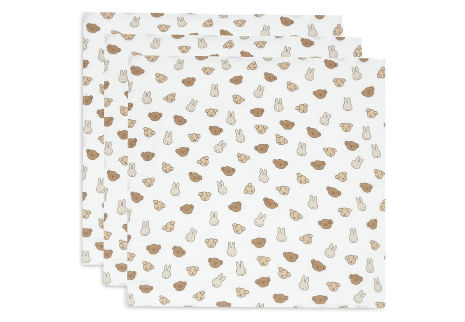 Jollein Hydrofiele Doek 70X70Cm - Miffy And Friends - 3 Stuks koop je bij Babywinkel
