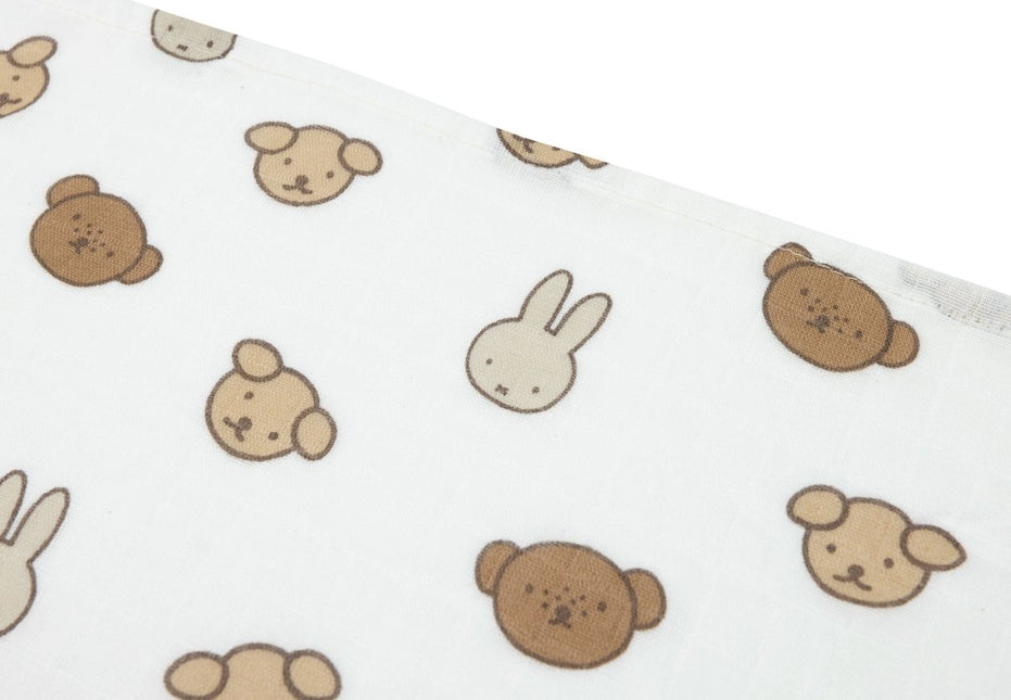 Jollein Hydrofiele Doek 70X70Cm - Miffy And Friends - 3 Stuks koop je bij Babywinkel