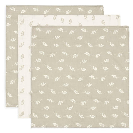 Hydrofiele Doek Small 70x70cm Twig - Olive Green - 3 Stuks - Babywinkel - 8717329376908