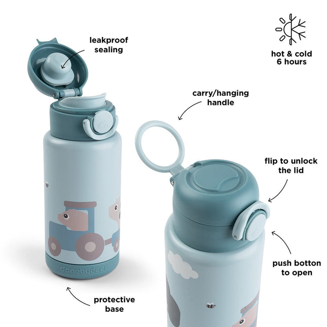 Insulated bottle Tiny farm 340ml Blue - Babywinkel - 5712643059639