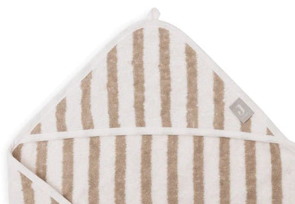 Jollein Badcape Baby Gestreept Terry Olive Green 75X75cm - Jollein - Babywinkel - 8717329381834