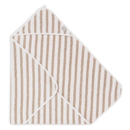 Jollein Badcape Baby Gestreept Terry Olive Green 75X75cm - Jollein - Babywinkel - 8717329381834