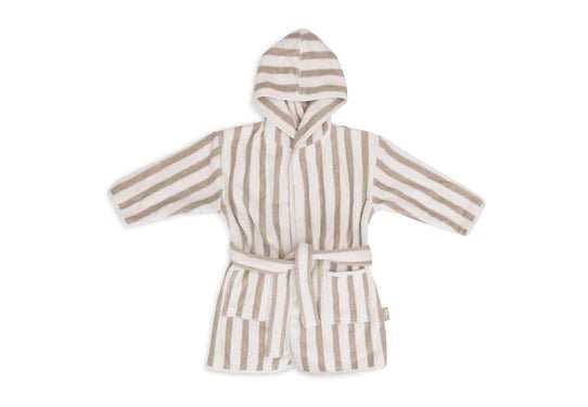 Jollein Badjas Gestreept Terry Olive Green Badstof koop je bij Babywinkel