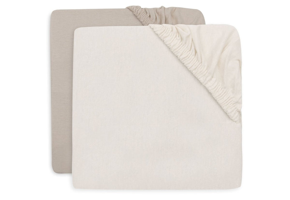 Jollein Hoeslaken Boxmatras Oatmeal/ Sand 75X95Cm 2St - Babywinkel - 8717329404052