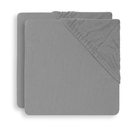 Jollein Hoeslaken Jersey Boxmatras Storm Grey 75x95cm 2st - Jollein - Babywinkel - 8717329360020