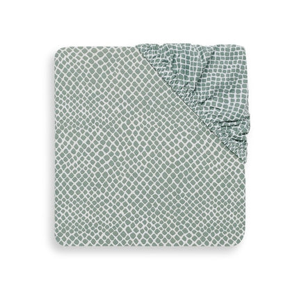 Jollein Hoeslaken Jersey Snake Ash Green 40x90cm - Jollein - Babywinkel - 8717329357969