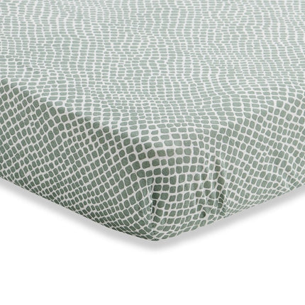 Jollein Hoeslaken Jersey Snake Ash Green 40x90cm - Jollein - Babywinkel - 8717329357969