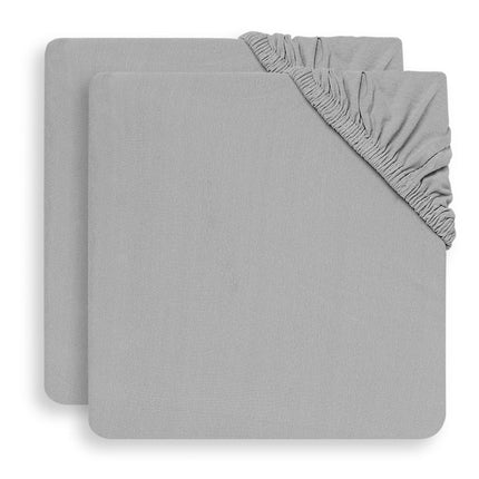 Jollein Hoeslaken Jersey Soft Grey 60x120cm 2st - Jollein - Babywinkel - 8717329351158