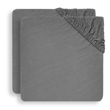 Jollein Hoeslaken Jersey Storm Grey 60x120cm 2st - Jollein - Babywinkel - 8717329359994