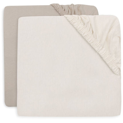 Jollein Hoeslaken Ledikant Oatmeal/Sand 60X120Cm 2St - Babywinkel - 8717329404021