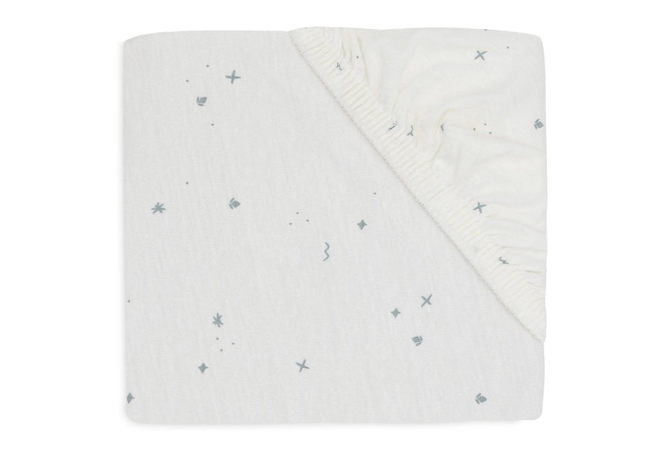 Jollein Hoeslaken Wieg Jersey Twinkling Sea Green 40/50 X 80/90 Cm koop je bij Babywinkel