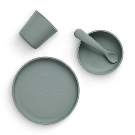 Jollein Kinder Servies Siliconen Ash Green - Jollein - Babywinkel - 8717329361041
