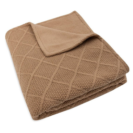 Jollein Ledikantdeken Check Knit Biscuit/Teddy Fleece 100 X 150 Cm - Jollein - Babywinkel - 8717329386747