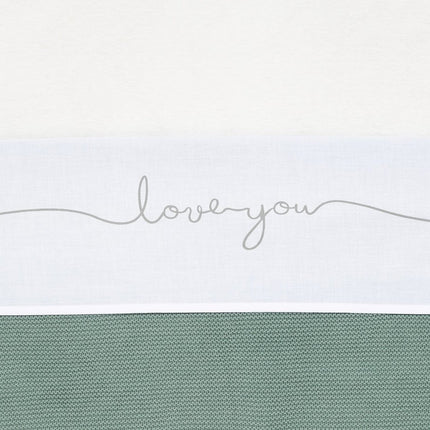 Jollein Ledikantlaken Love You Grijs 120x150cm - Jollein - Babywinkel - 8717329334953