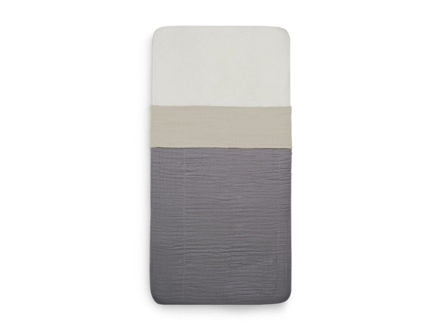 Jollein Ledikantlaken Wrinkled Cotton Nougat 120x150cm koop je bij Babywinkel