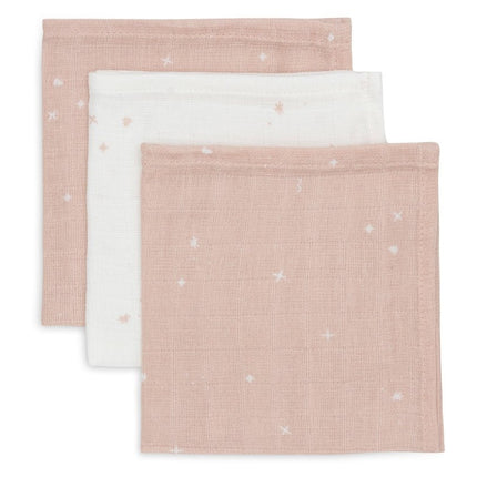 Jollein Monddoekje Twinkling Wild Rose 31 X 31 Cm 3St - Jollein - Babywinkel - 8717329388208