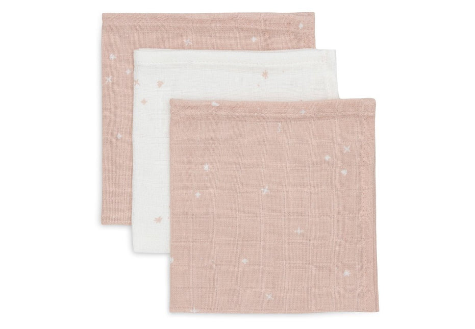 Jollein Monddoekje Twinkling Wild Rose 31 X 31 Cm 3St - Jollein - Babywinkel - 8717329388208