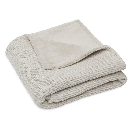 Jollein Wiegdeken Basic Knit Nougat/Fleece 75x100cm - Jollein - Babywinkel - 8717329366114