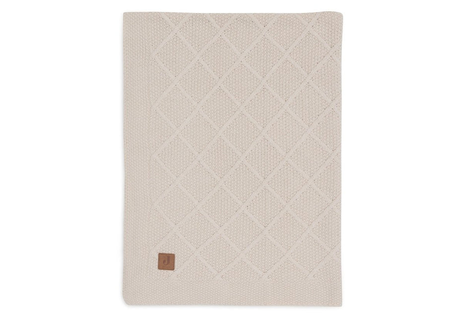 Jollein Wiegdeken Check Knit Oatmeal 75 X 100 Cm koop je bij Babywinkel